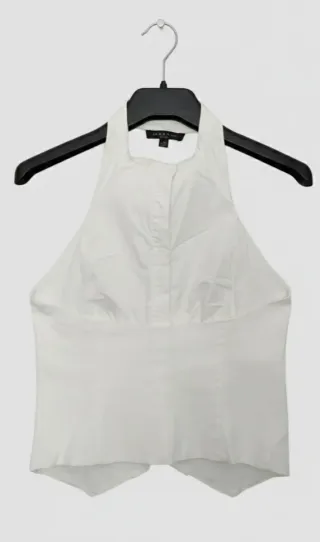 Blusa blanca sin mangas Talla M