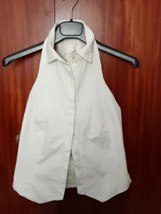 Blusa blanca sin mangas Talla M