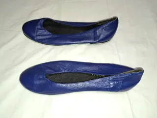 Zapatos bailarina mujer azul