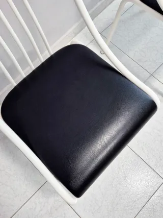 4 Sillas Cocina Metal Negro/Blanco