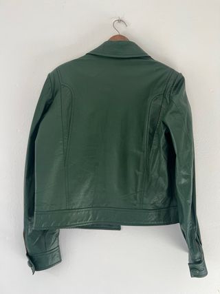 Chaqueta Cuero Vintage Verde