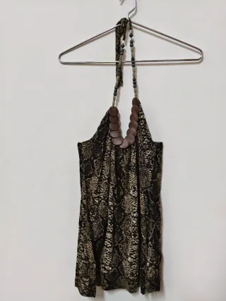 Top sin hombros estampado