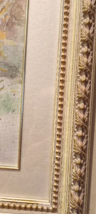 Cuadro Punto de Cruz Casa Flores