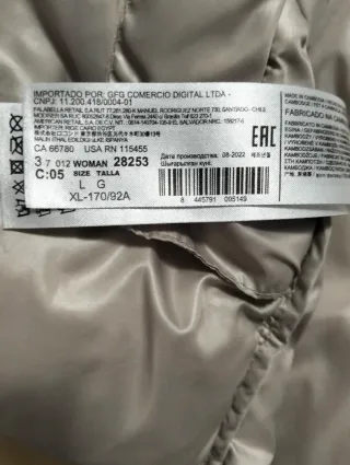 Cazadora acolchada beige Mango