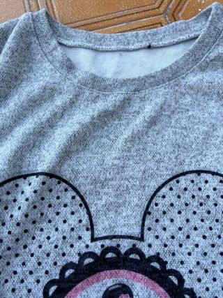Jersey Minnie Gris Manga Larga