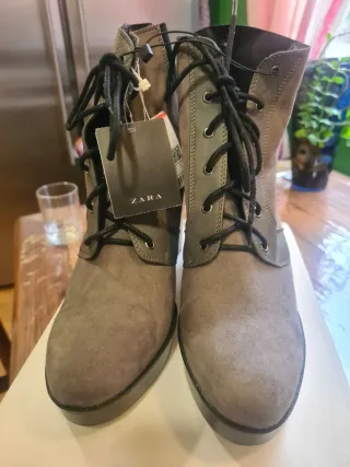Botines Zara mujer talla 40 grises