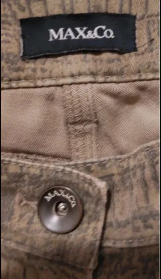 Pantaloni effetto pitonato beige/marrone