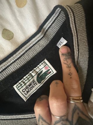 Polo Lacoste Negro V-Neck