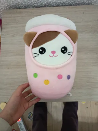 Peluche Boba Tea Gato Rosa