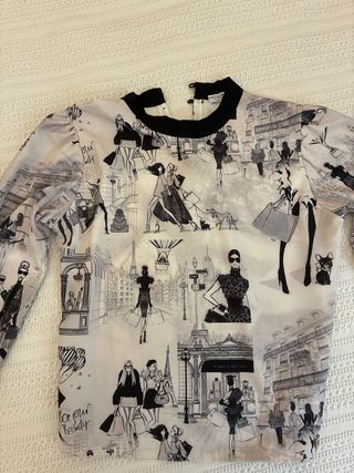 Blusa italiana estampada Paris niña