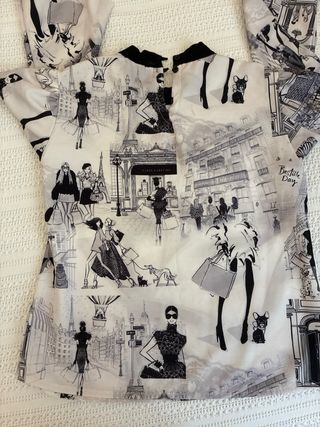 Blusa italiana estampada Paris niña
