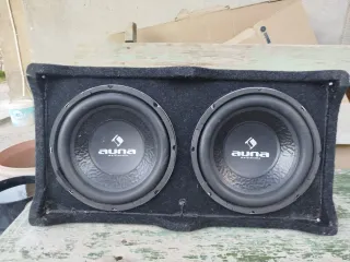 Subwoofer Doble Auna + Amplificador