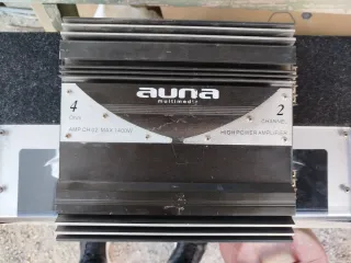 Subwoofer Doble Auna + Amplificador