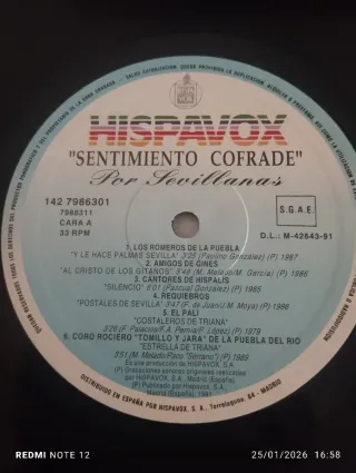 VINILO 2xLP SENTIMIENTO COFRADE POR SEVILLANAS