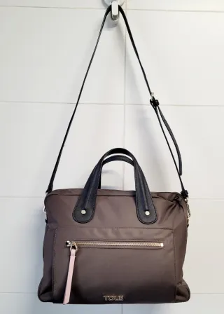 Bolso Maletín TOUS Nailon Caqui