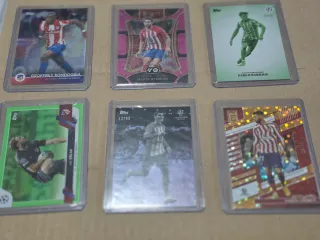 Lote 6 cromos numerados fútbol Atlético de Madrid