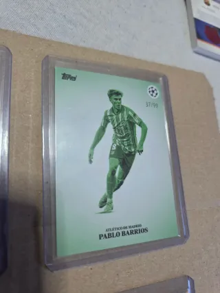 Lote 6 cromos numerados fútbol Atlético de Madrid