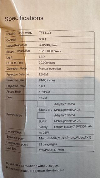 Proyector LED 1920x1080