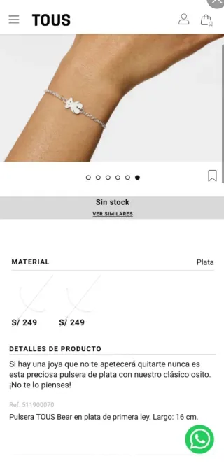 Pulsera Tous Oso Plata