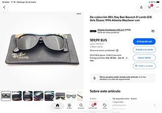 Gafas Ray-Ban Bausch & Lomb G15 1986