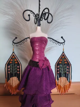 Pendientes étnicos tribales hechos a mano