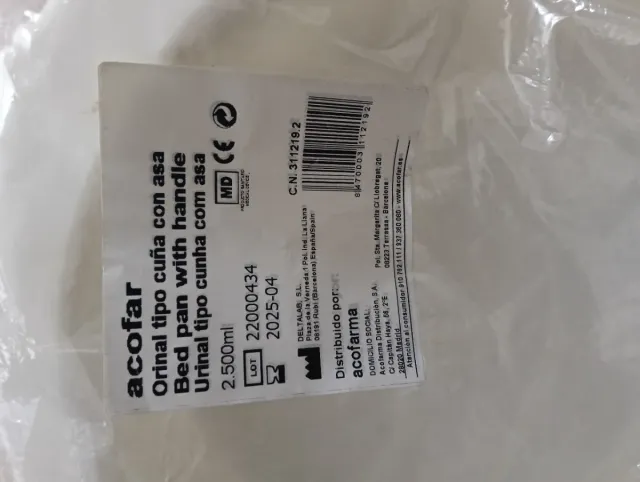 Orinal cuña para convalecientes