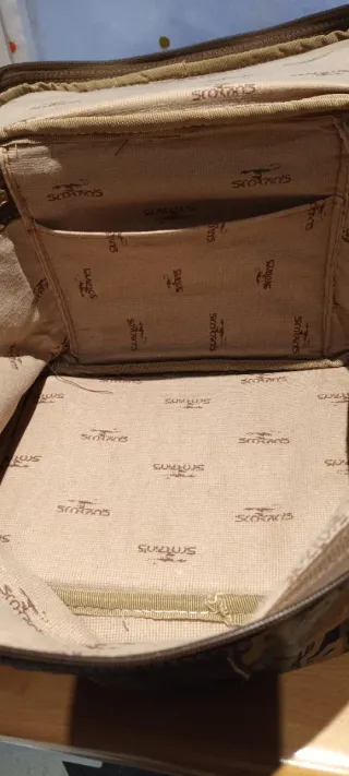 Bolsa de viaje flores marrón y verde