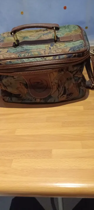 Bolsa de viaje flores marrón y verde