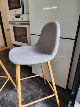 2 Taburetes Teok Tela Gris