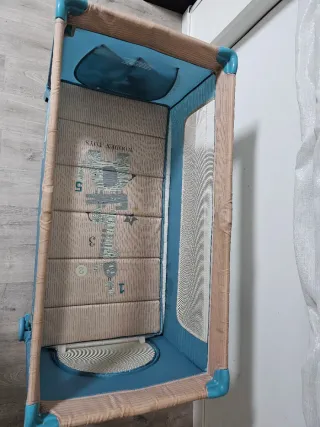 Cuna de viaje plegable MS turquesa