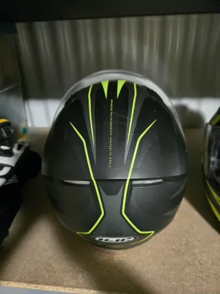 Casco Moto HJC Negro y Amarillo. Regalo intercom.