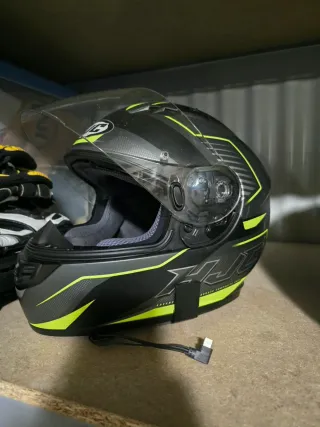 Casco Moto HJC Negro y Amarillo. Regalo intercom.