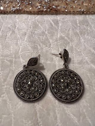 Pack 3 pares pendientes PLATA 925 piedras vintage