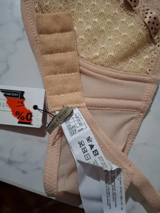 Reggiseno beige con dettagli oro