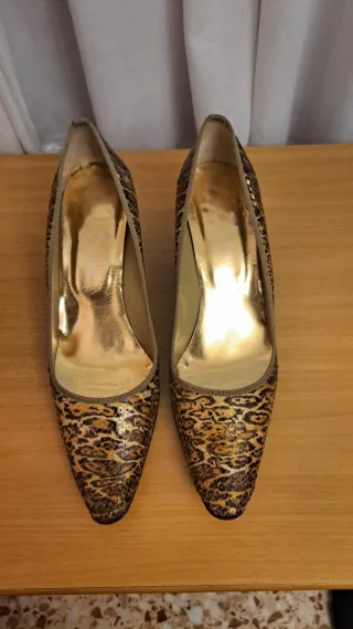 Zapatos de Salón Mujer Animal Print Dorados