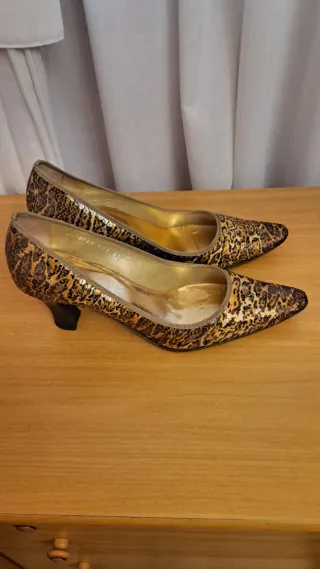 Zapatos de Salón Mujer Animal Print Dorados