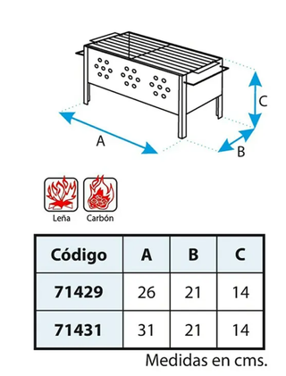 Barbacoa Imex El Zorro Metal Gris