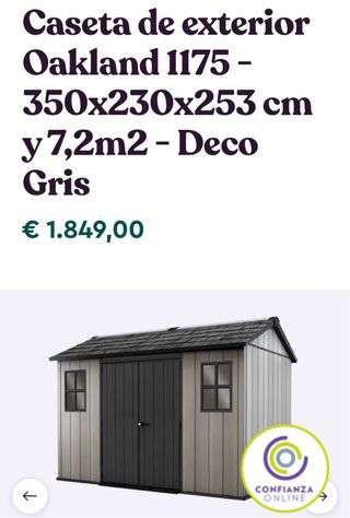 Caseta Keter 7.2 m² NUEVA