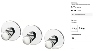 Percheros SKOGHALL IKEA (3 uds)