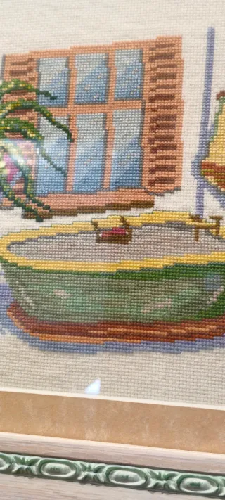 Cuadro Punto de Cruz Baño