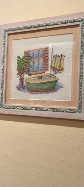 Cuadro Punto de Cruz Baño