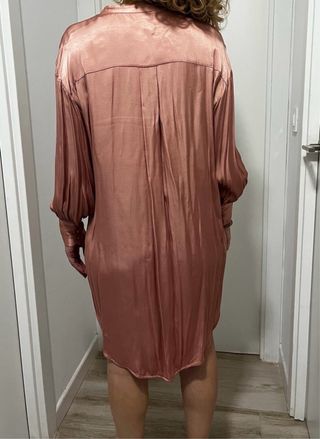 Camisa vestido dorado y Rosa
