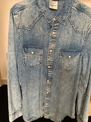 Camisas vaquera H&M azul talla M camisas de Zara