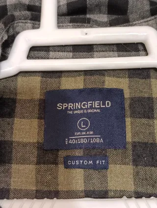 Camisa Springfield cuadros gris y negro