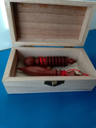 Set Radiestesia Péndulos Madera Caja