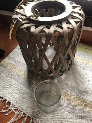 Porta velas de Mimbre