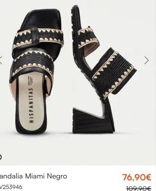 Sandalias Hispanitas Negras Tacón