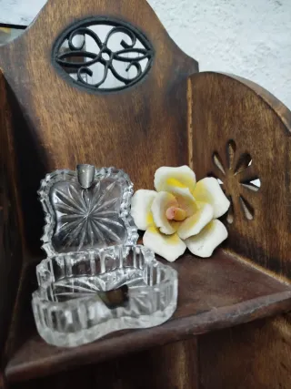 Ceniceros cristal vintage corazón y hoja