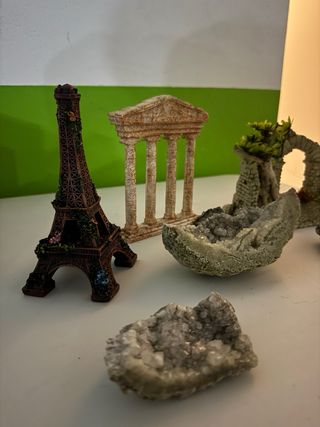 Decorazione Acquario: Torre Eiffel, Rovine, Geodi