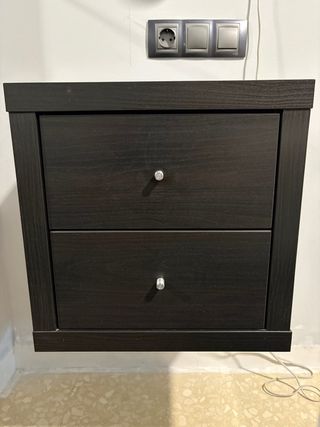 Mueble Kallax 42x41negro-marrón con 2 cajones IKEA